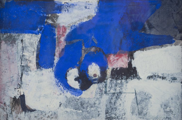 Gunnar Johansson. Listed Swedish artist.
Gouache. Abstract composition.
