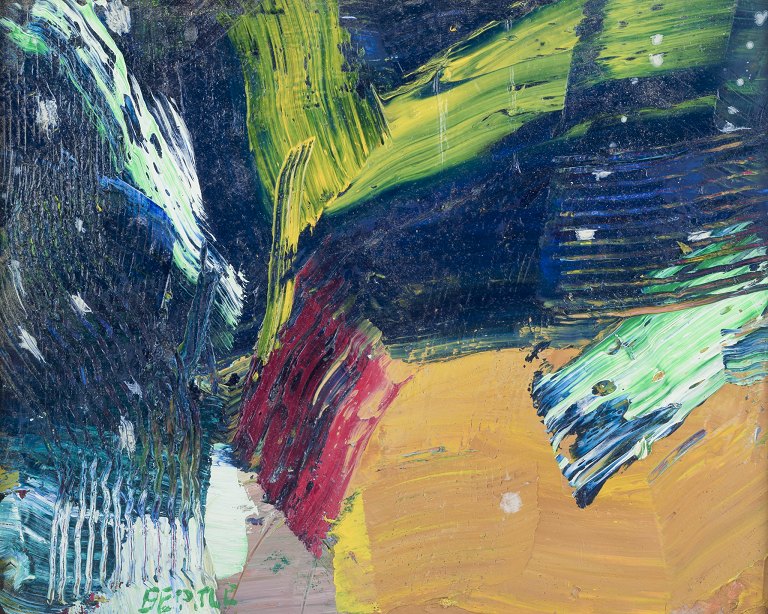 Lars Bertle, listed Swedish artist, oil on panel.
Abstract composition.