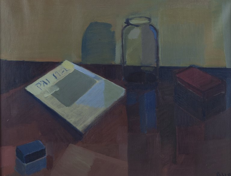 Birger Lindberg (1901-1991)
listed Swedish artist, oil on canvas.
Modernist still life.