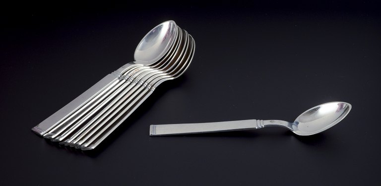 Horsens Silver, Denmark.
A set of nine coffee spoons in 830 silver.