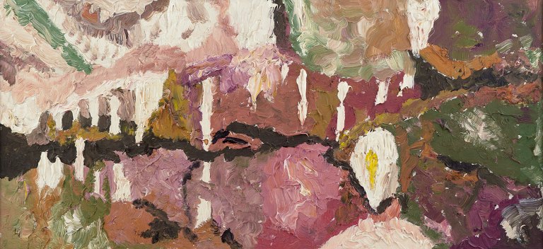 Erik Percy Emricsson, Listed Swedish artist. 
Oil on canvas. Lummelunda Caves on Gotland.