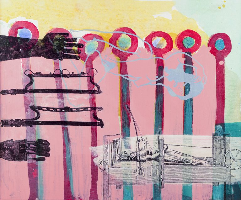 Unknown artist.
Mixed media.
Abstract composition.