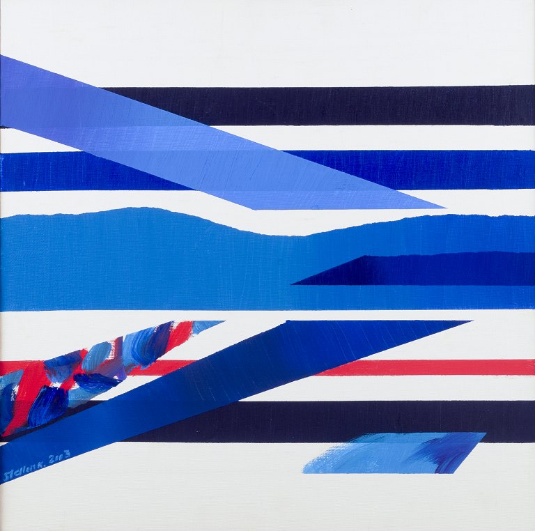 Stellan Kristensson, Listed Swedish artist.
Oil on canvas.
Abstract composition.