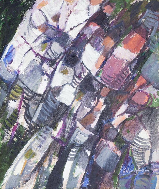 Gunnar Nordström (1921-2021), listed Swedish artist.
Oil on canvas. Abstract composition.