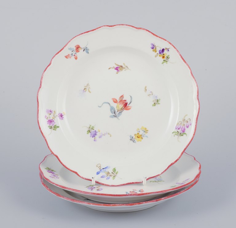 Meissen, Germany.
A set of three small antique porcelain plates.