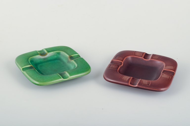 Two ashtrays, Aluminia.