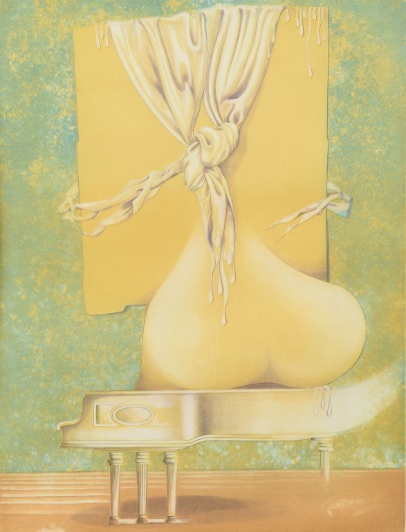 Artist: Bert-Johnny Nilsson (1934–2004), Swedish painter and graphic artist.
Surrealist Composition
Technique: Colour lithograph