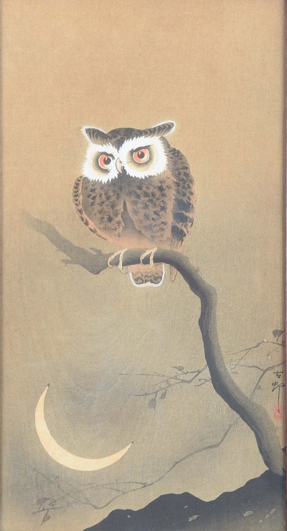 Ohara Koson (1877–1945), Owl in the Moonlight.
Japan