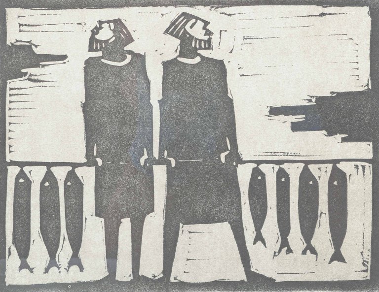 Åke Holm, Sweden.
Woodcut, The Apostles Peter and Andrew, 1970s.