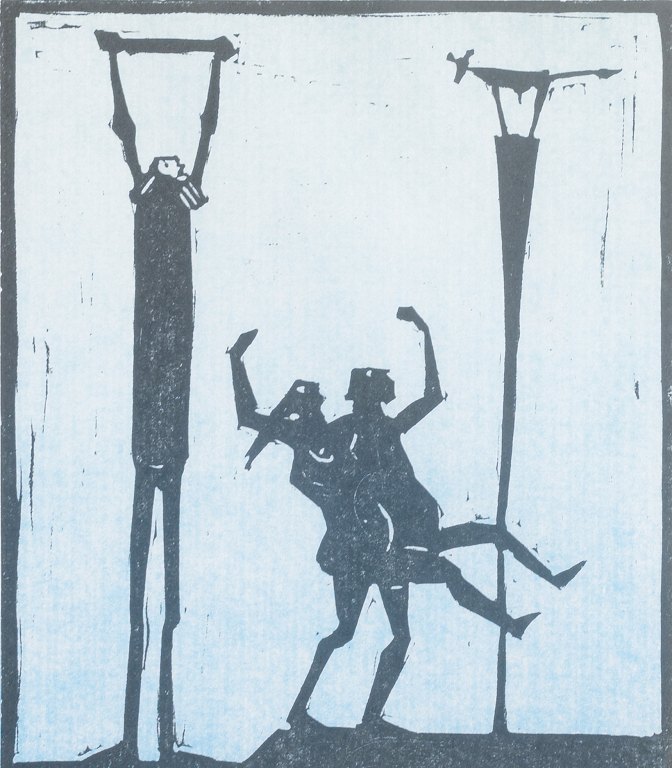 Åke Holm, Sweden.
Woodcut, 1970s.
