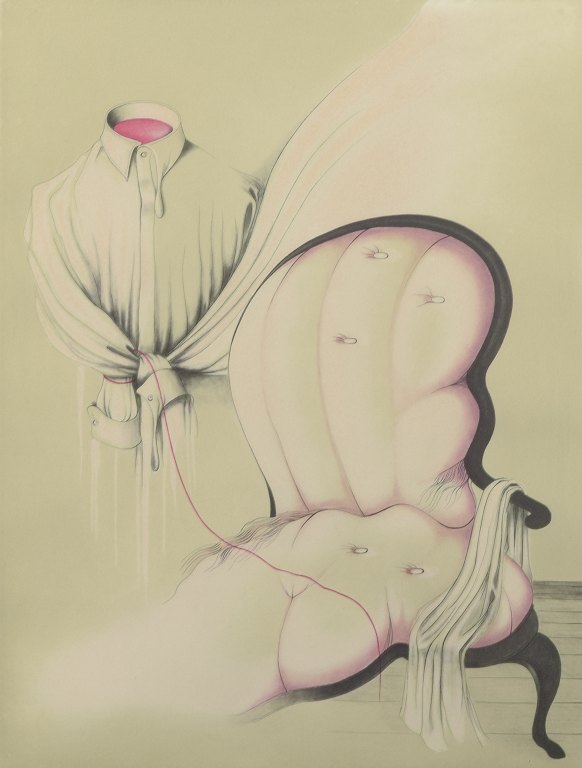Bert Johnny Nilsson, Sweden, 1976. Surrealistic color etching.