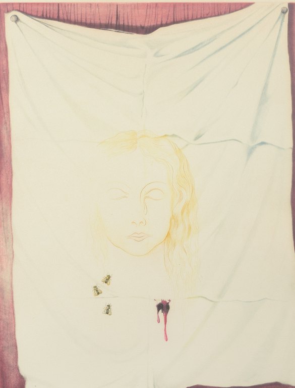 Bert Johnny Nilsson, Sweden, 1976. Surrealistic color etching.