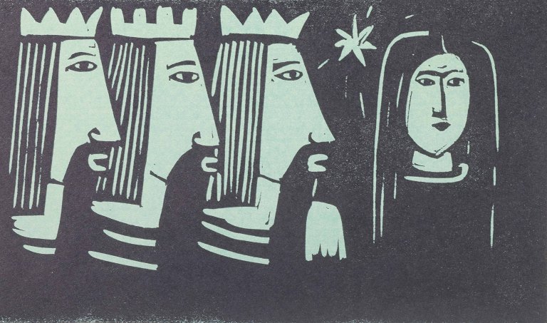 Woodcut, Åke Holm, Sweden, c. 1950s.