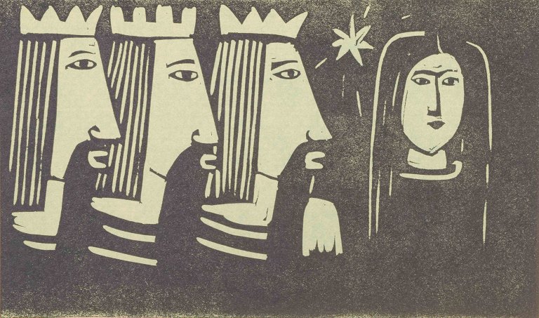 Woodcut, Åke Holm, Sweden, c. 1950s.