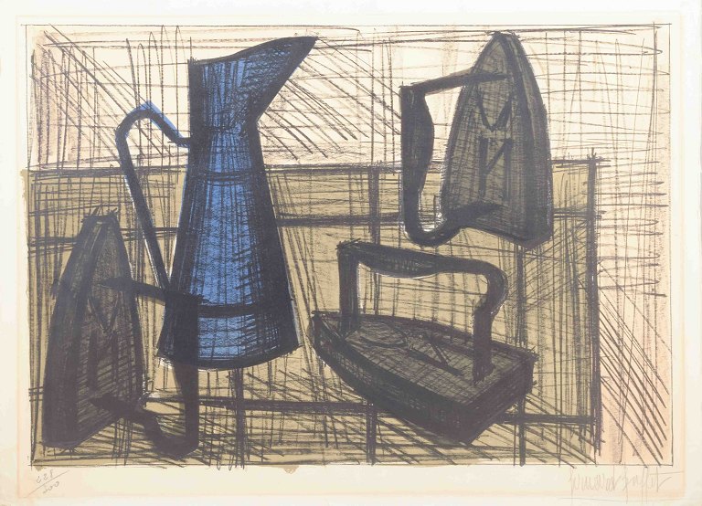 Bernard Buffet (1928–1999)
Pitcher and flat irons.
Color lithograph.