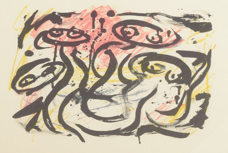 Erik Dietman
Abstract motif: “La nuit passée ça sentait la vase – Cobra au cul”
Color lithograph.