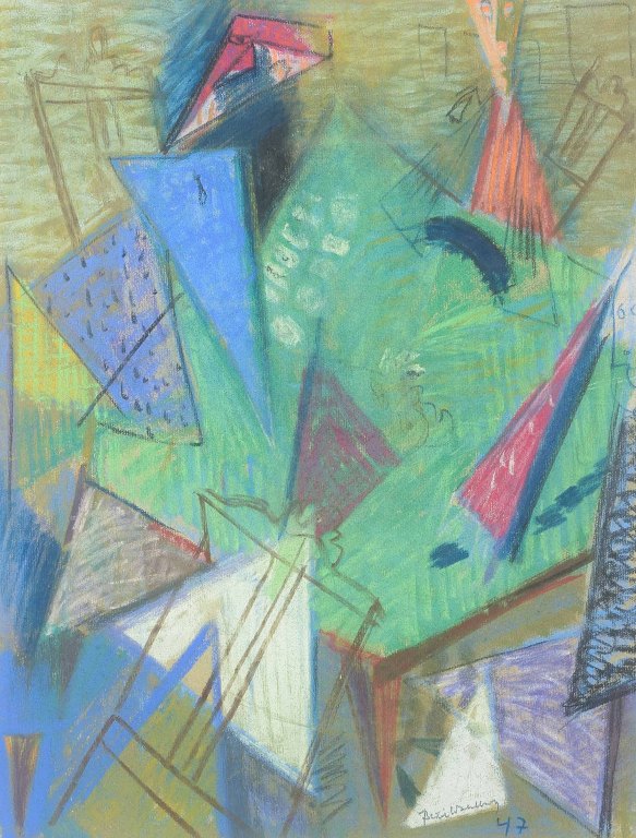 Bertil Wahlberg (1923–1980)
Concrete Art.
Pastel on paper behind glass.