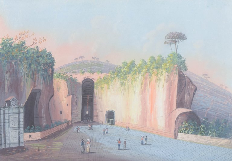 Italian artist (c. 1900)
“Grotta di Pozzuolo”
Gouache on paper.