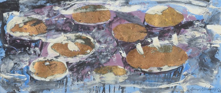 Bengt Nordquist
“Sol-Hjärta – Guld”.
Mixed media on paper, gouache and gold leaf.