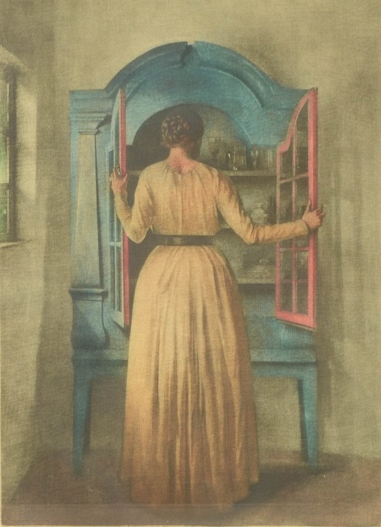 Peter Ilsted
“Woman at a Cabinet”.
Mezzotint in colors.