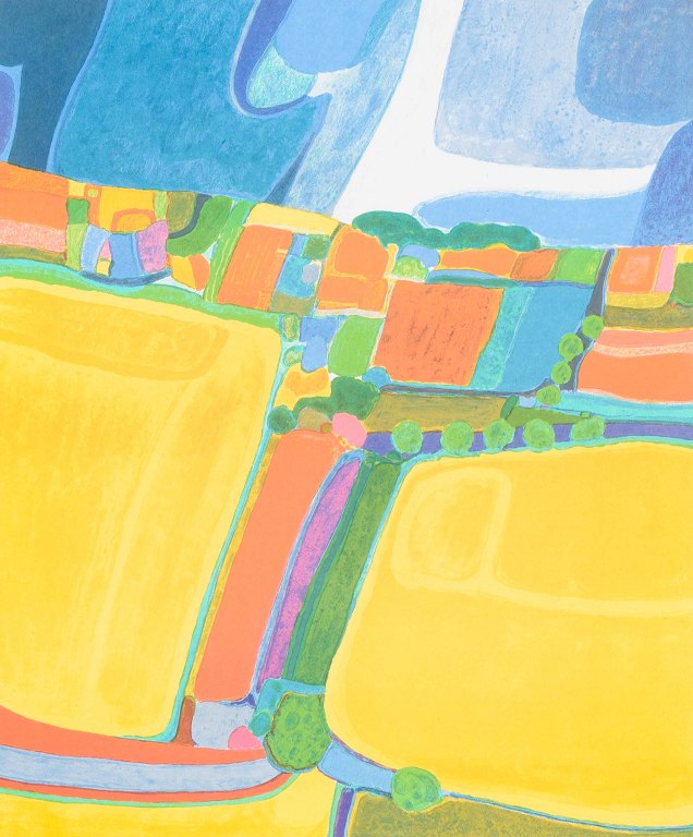 Buster Bruun (b. 1929)
Landscape.
Color lithograph.