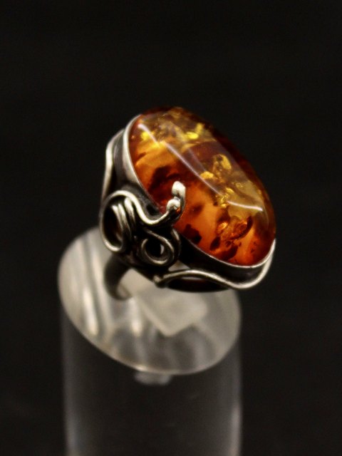 Sterling Silver Ring with amber