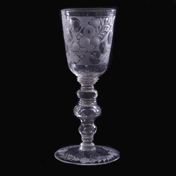 German glass goblet. H: 24cm