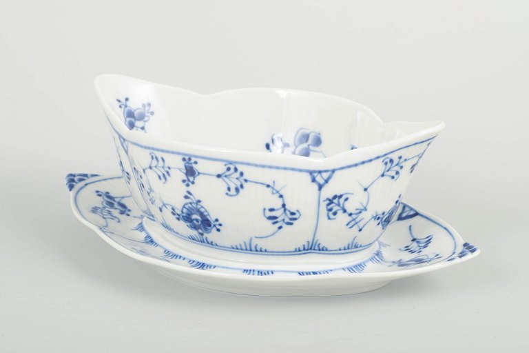 Royal CopenhagenBlue Fluted Plain, model 1/204.Sauce boat, 1980s.