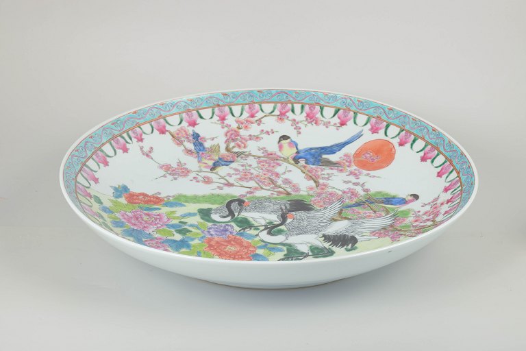 Monumental Chinese Wall Plate
Hand Painted, 20th Century.