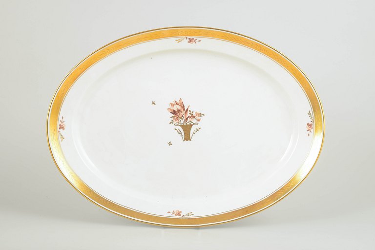 Royal CopenhagenGolden Basket, Large Oval Serving Platter.