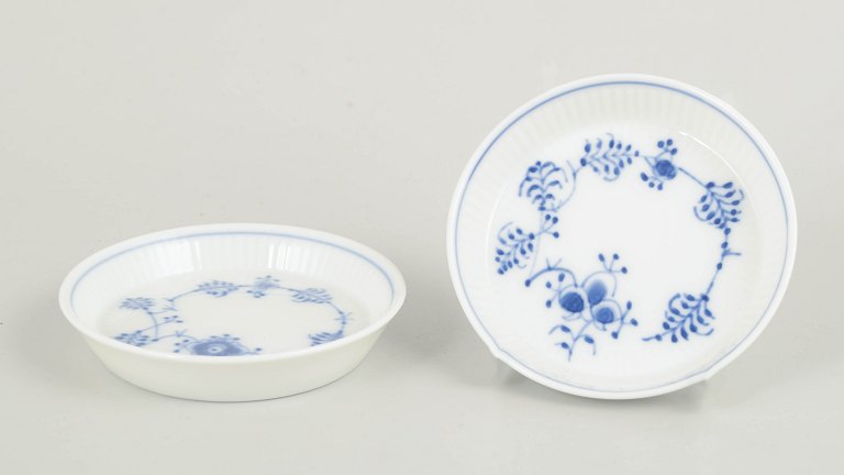 Royal Copenhagen Blue Fluted Plain bottle coasters, set of 2, 1980s.