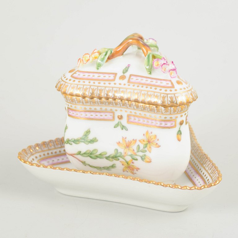 Royal Copenhagen Flora Danica Cream Cup with Saucer, 1970s.