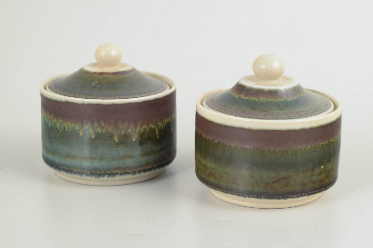 John Andersson for Höganäs, pair of lidded jars.