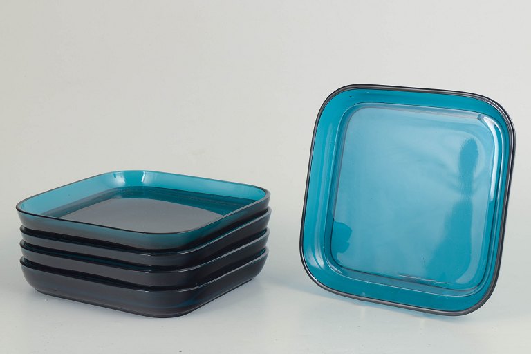 Kaj Frank, set of 5 art glass dishes.