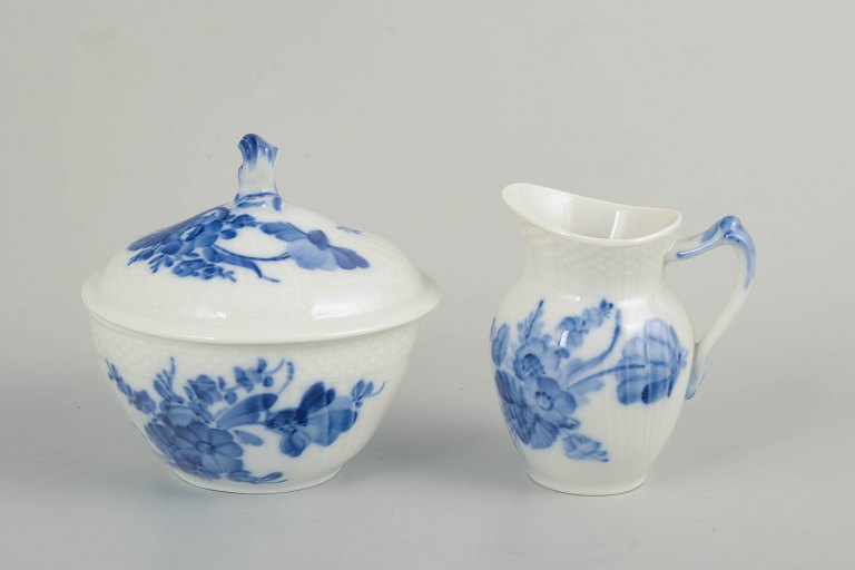 Royal Copenhagen, Blue Flower Braided sugar bowl and cream jug.