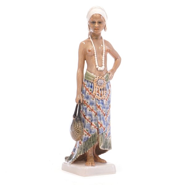 Dahl Jensen porcelain figurine. Woman from Sierra Leone. H: 25,5cm