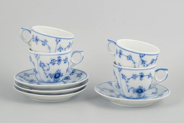 Royal Copenhagen, Blue Fluted Plain, coffee set for 4 persons.