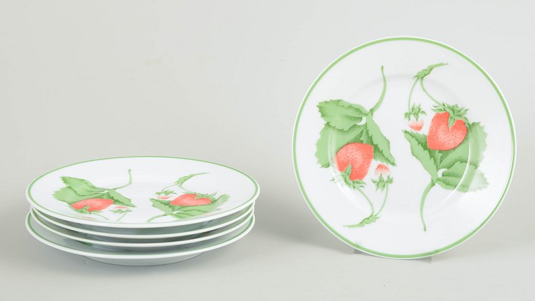 Bill Goldsmith for Limoges, Fraise, set of 5 plates.