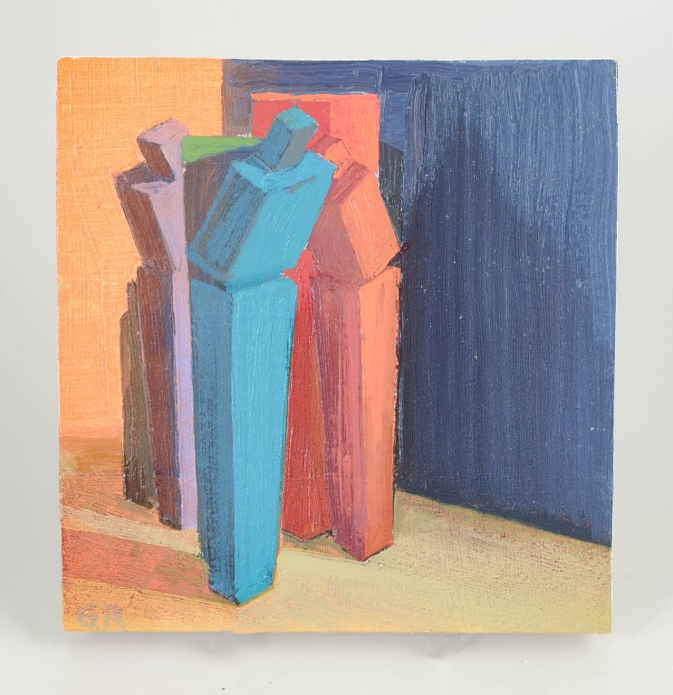 Göran Rydén, oil on wooden board, listed Swedish artist.