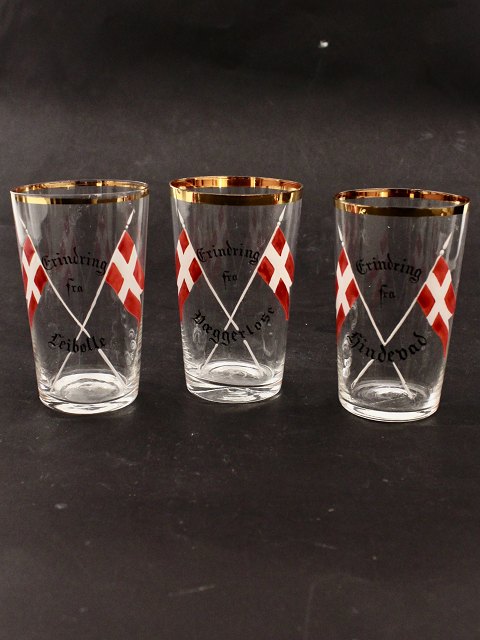 Set of 3 commemorative glasses