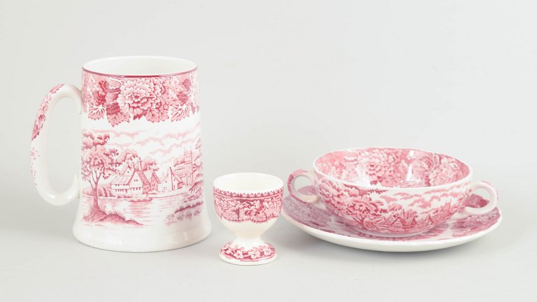 Mason’s, Wood & Sons, set of beer jug, bouillon cup with saucer and egg cup.