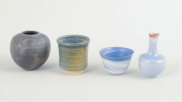 Unique miniature vases and bowls, European studio potters.