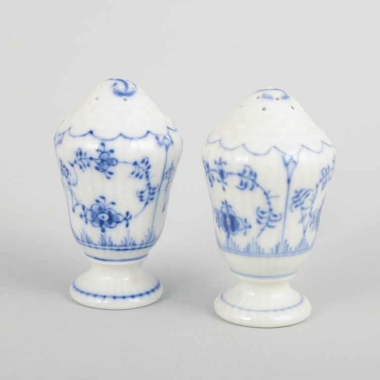 Royal Copenhagen Blue Fluted Plain, salt and pepper set.