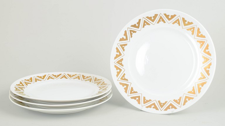 Royal Copenhagen set of four large dinner plates.