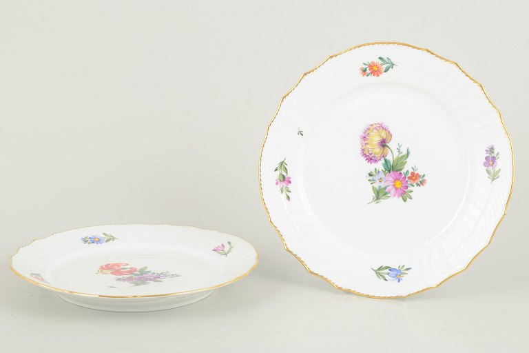 Royal Copenhagen, Saxon Flower set of two lunch plates.