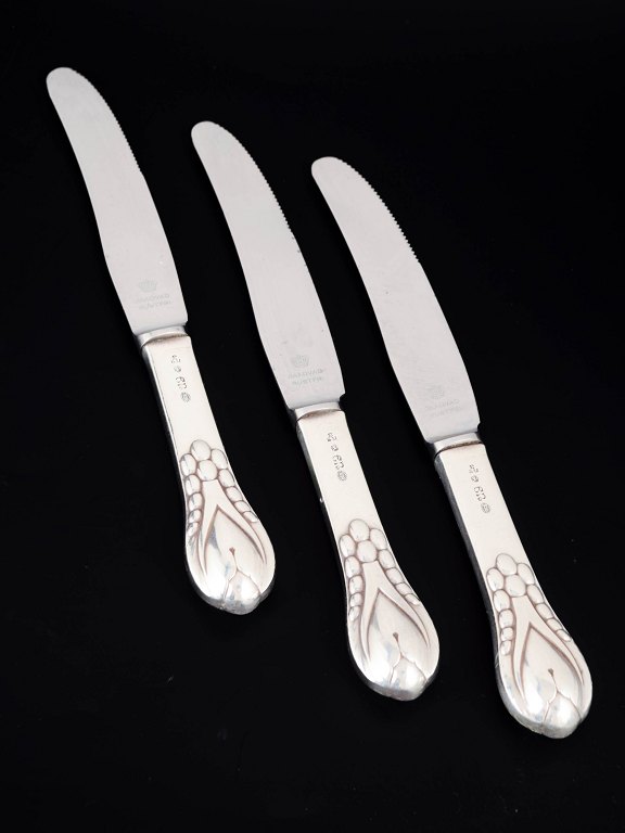 Evald Nielsen, set of three lunch knives. Model number 3.