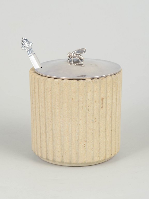 Arne Bang, jam jar with lid and spoon.