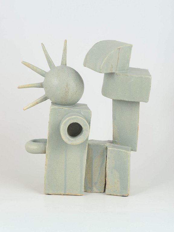 Christina Muff, Contemporary Danish ceramic artist (born 1971).Large stoneware sculpture, cubistic style.