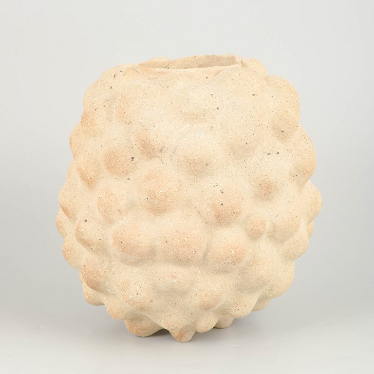 Christina Muff, Danish contemporary ceramicist (b. 1971). One of a kind, hand modeled, bubble shaped, vessel.