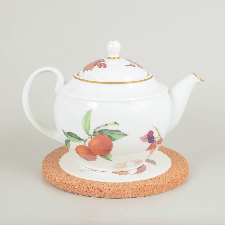 Royal Worcester Evesham, teapot with stand.